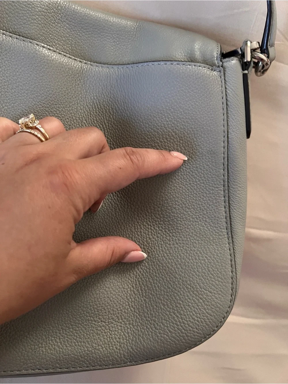 Kate Spade New York Gray Pebbled Leather Convertible Shoulder & Crossbody Bag